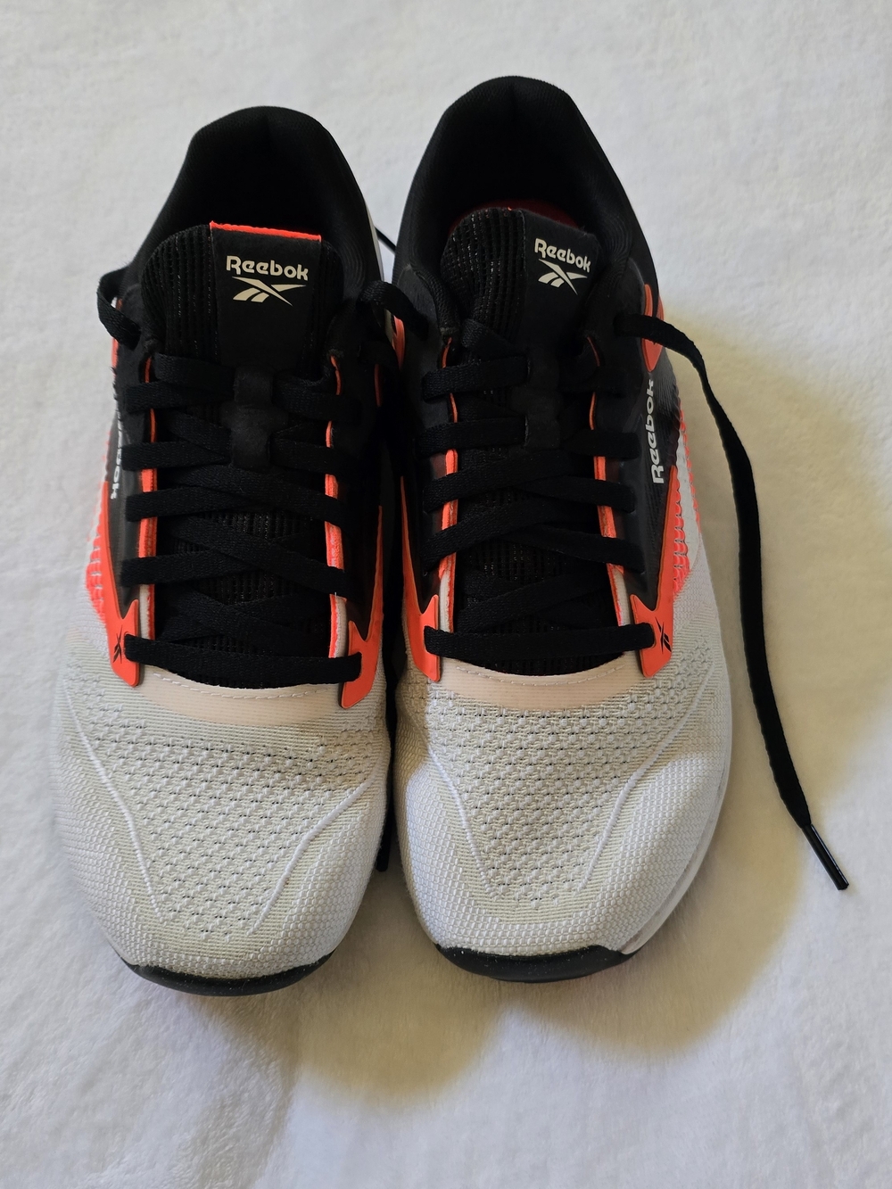 Reebok Men’s Athletic Sneakers - White with Black & Orange Accents